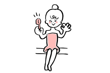 サウナでロウリュOKを伝える女性