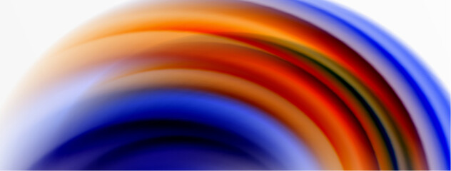 Rainbow color silk blurred wavy line background on white, luxuriously vibrant visually captivating backdrop. Stunning blend of colors reminiscent of rainbow, silky and gracefully blurred wavy pattern