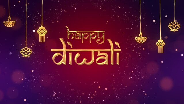 Motion graphic shot of Happy Diwali - Diwali template  company greetings  social media post. Animation shot of Happy Diwali - stylish text  template  greetings  social media posts  E-wishes  sparkl...