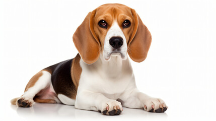 Beautiful beagle dog isolated on white background

