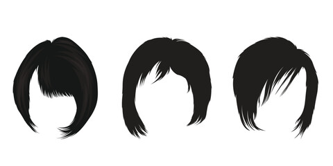 Vector set of variety women's hairstyles
