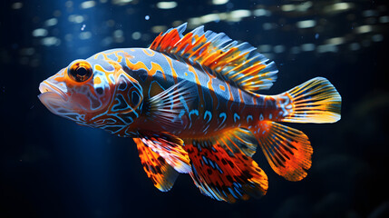 Colorful Mandarin fish in ocean