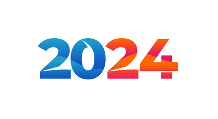 Creative gradient text 2024 new year design