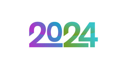 Creative gradient text 2024 new year design