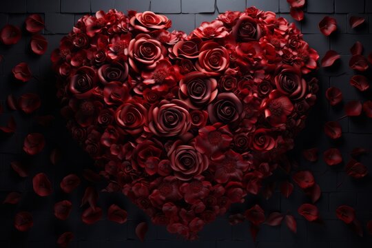 Heart romantic love red roses heartfelt Valentines Day