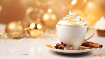 Obraz na płótnie Canvas Cup of latte with cinnamon