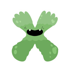 cute cartoon monster alphabet funny colorful doodle crazy groovy retro 90s letter font character illustration