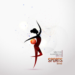 Vector illustration concept of sports, gymnastics. Abstract background for banner.