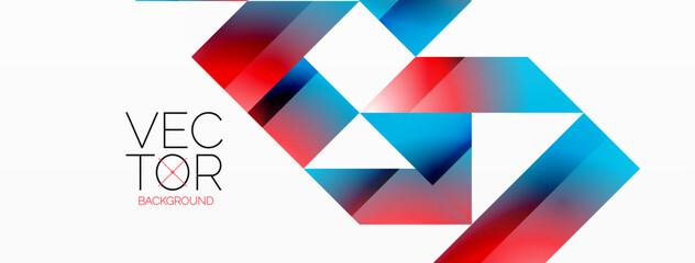 Fototapeta premium Minimalist elegance - lines, squares, triangles converge on white. Geometry essence showcased in serene harmony. Harmonizing essential shapes on a pristine backdrop