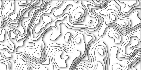 Vector geography scheme and terrain. Contour map background. Geographic line mountain relief. Brochure curve trendy liquid background template with paper cut out effect