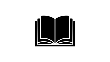 open book, black isolated silhouette