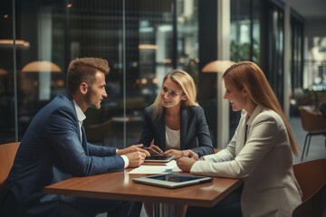 Fototapeta premium Business people working together in the office.