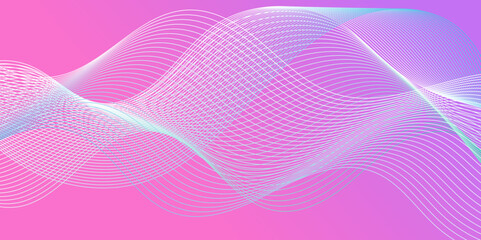 Modern pink and blue gradient flowing technology pattern wave lines. abstract pink background with lines. Dynamic wave pattern design and curve flow digital element Futuristic technology concept back.