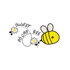 sweet bee print- vector art