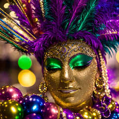 Gold Mardi Gras masque