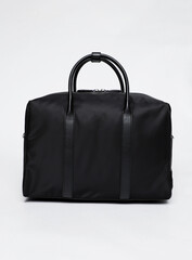 black leather bag