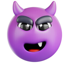 Evil Laugh Emoji 3d Icon Design