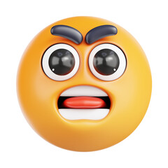Shocked Angry Emoji 3d Icon Design