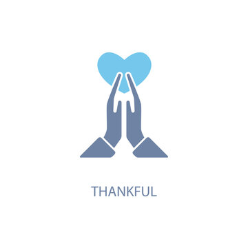 thankful concept line icon. Simple element illustration.thankful concept outline symbol design.