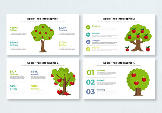 Apple Tree Infographic Template Layout