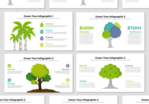 Green Tree Infographic Template layout