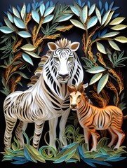 Beautiful papercut quilling paper filigree zoo animals