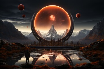 Black Hole in Space Fantasy Artistic Vision - Digital Art, Concept Art, 3D Render