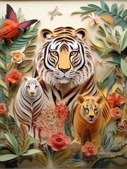 Beautiful papercut quilling paper filigree zoo animals