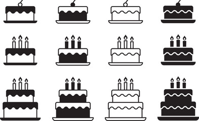 美味しそうなケーキのベクターイラストセット