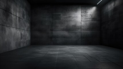 empty concrete room with shadow on the wall