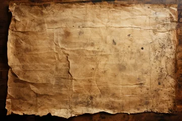 Fotobehang Old sheet of simple papyrus from Egypt on a black background © yuchen