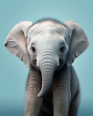 A cute little elephant on an isolated clean background