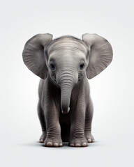 A cute little elephant on an isolated clean background