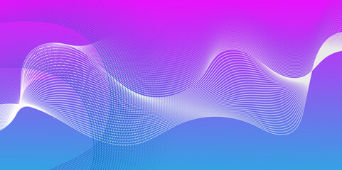 Modern pink and blue gradient flowing technology pattern wave lines. abstract pink background with lines. Dynamic wave pattern design and curve flow digital element Futuristic technology concept back.