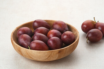 Fresh ripe plums, close up
