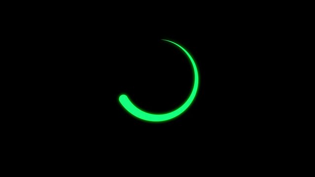 Green glow circle loading animation