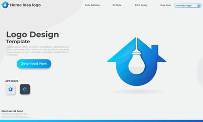 Home idea logo design. Smart house logo. Bulb. Idea. Tech. Colorful template. Electricity. House idea. Creative. Finance. Think. Bulb vector