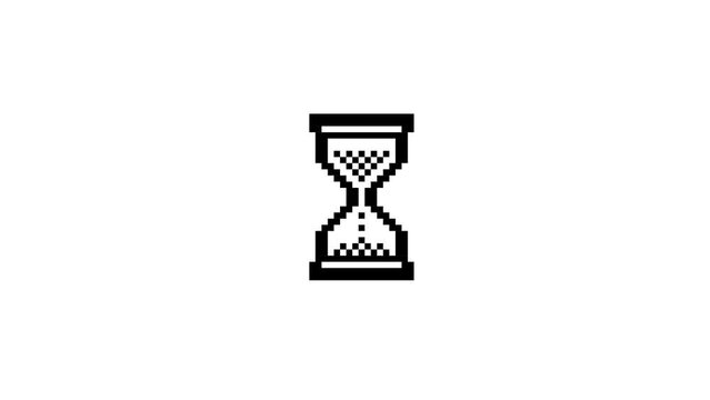 Loading pixel hourglass cursor icon. Seamless loop.