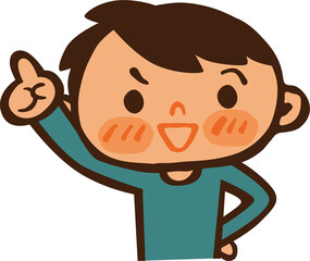 やる気に満ちた男性のイラスト