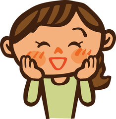 笑顔の女性のイラスト