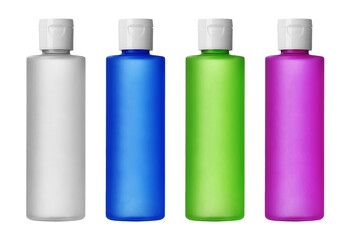 Collection of cosmetic bottles isolated