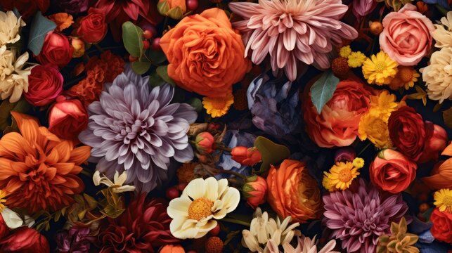 a close up of a bunch of flowers with a lot of flowers in the middle of the picture and a lot of flowers in the middle of the picture.  generative ai