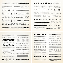 straight ornamental draw ink painting stroke ribbon curve sketch doodle wave wedding border brush