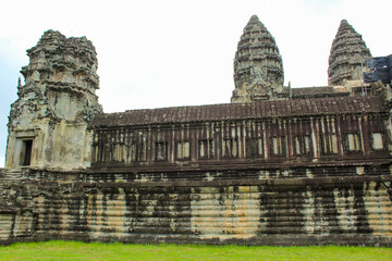 Walls of The Angkor Wat Temple Complex, Cambodia, ancient buildings