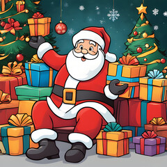 santa claus with gifts