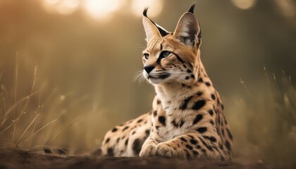 Obraz premium Serval Photography Stock Photos cinematic, wildlife, serval, Big Cat, for home decor, wall art, posters, game pad, canvas, wallpaper