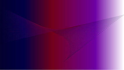 Dark abstract background with glowing wave. Shiny moving lines design element. Modern purple blue gradient flowing wave lines. 