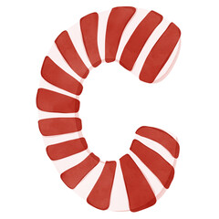 (Uppercase) Candy cane C font design