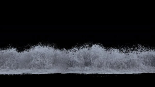 Powerful tsunami wave. Slow motion of a big sea or ocean surf wave crashing background footage, motion graphics, overlay 4K drag-and-drop editing software blending modes