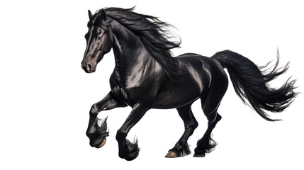 Obraz na płótnie Canvas Black Horse Running